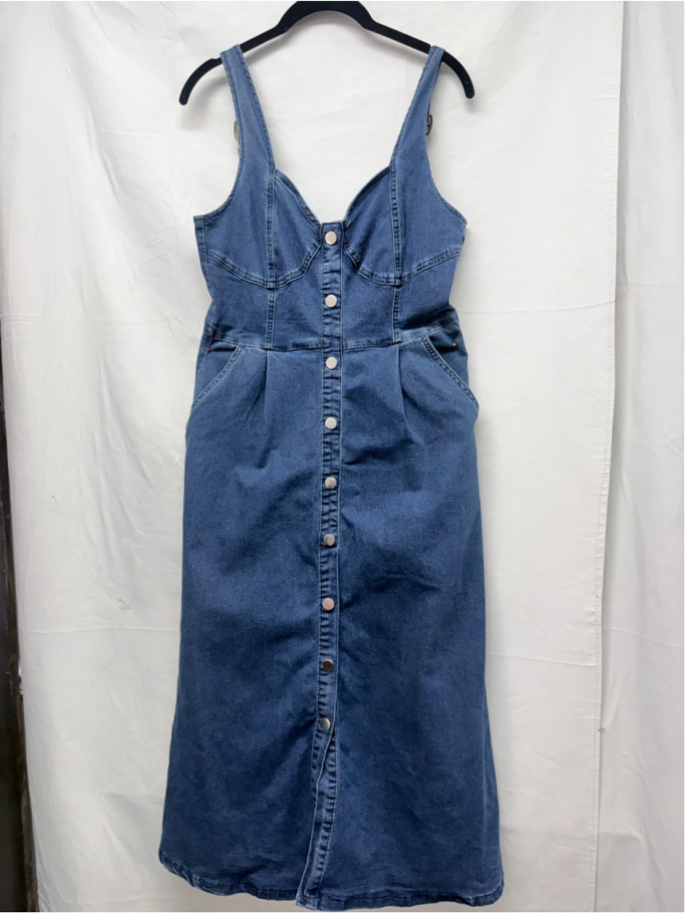 Women's Unbranded Denim Midi Dress Size M Blue